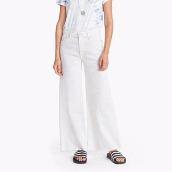 MOTHER Denim - Mother Superior The Undercover Ankle Fray Jeans Sz 27 White Stretch